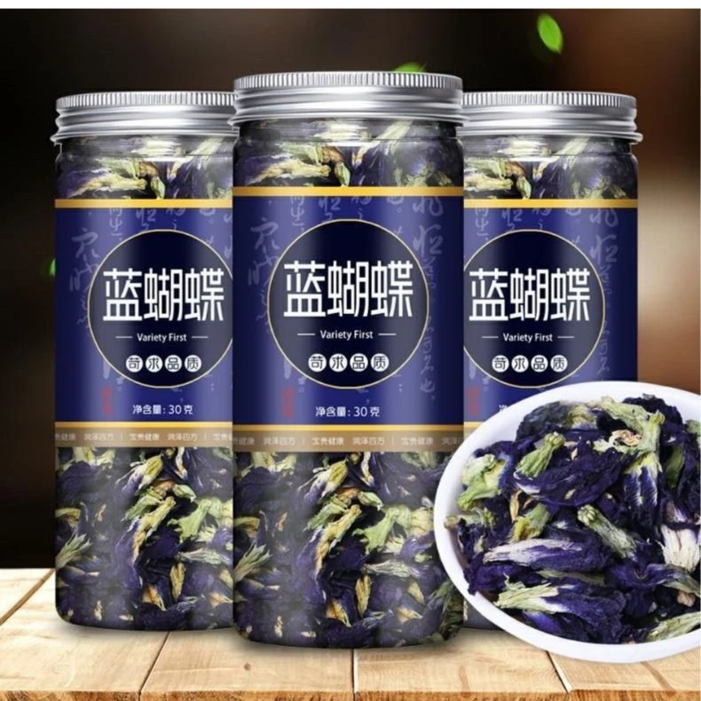 优选蝶豆花干花商用蓝蝴蝶花茶搭薄荷叶洛神花柠檬片调色天然新货