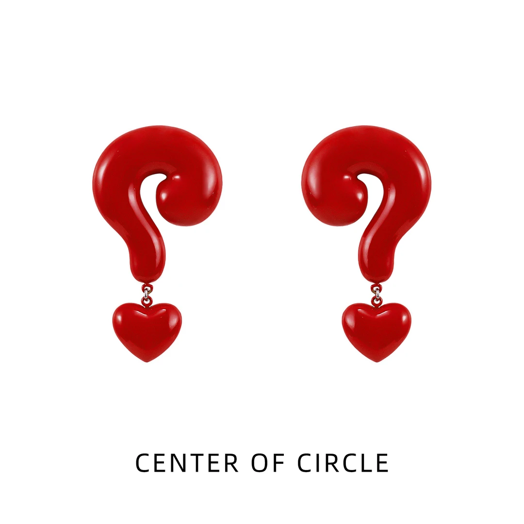 CENTEROFCIRCLE/圆心 锌合金珐琅耳饰 锌合金珐琅问号 耳坠耳钉