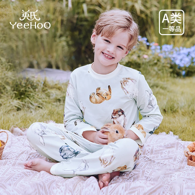 下架儿童秋衣秋裤男童保暖内衣套装春秋款中大童男孩宝宝抑菌棉衣