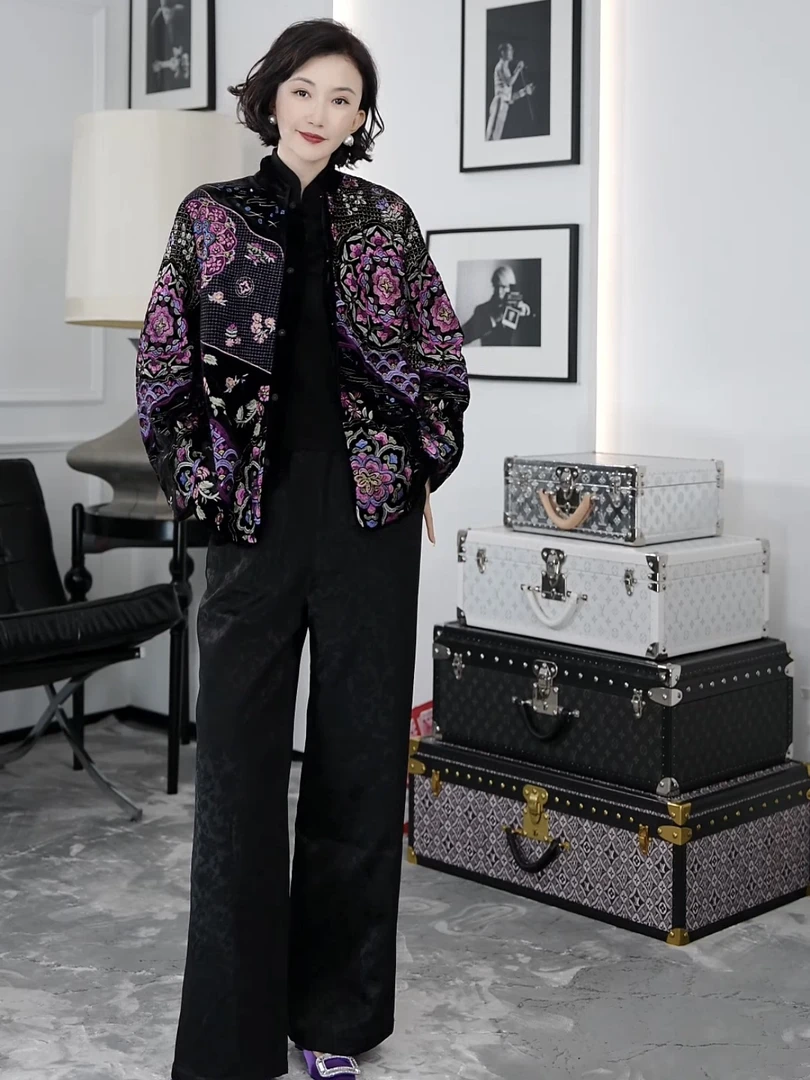 Betty Bairn【祥和福跃】高端系列新中式桑蚕丝刺绣上衣24B-BW7263