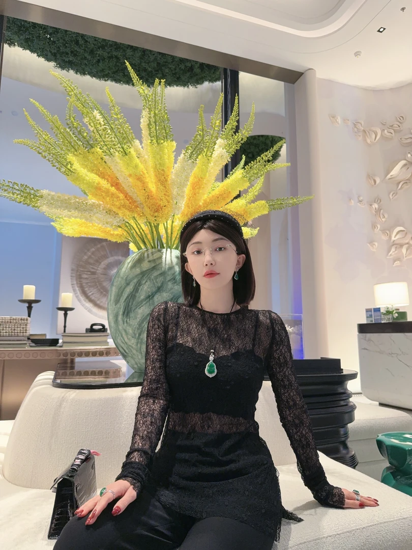 Betty Bairn【夜月】高端定制性感微透打底衫24B-BW6996