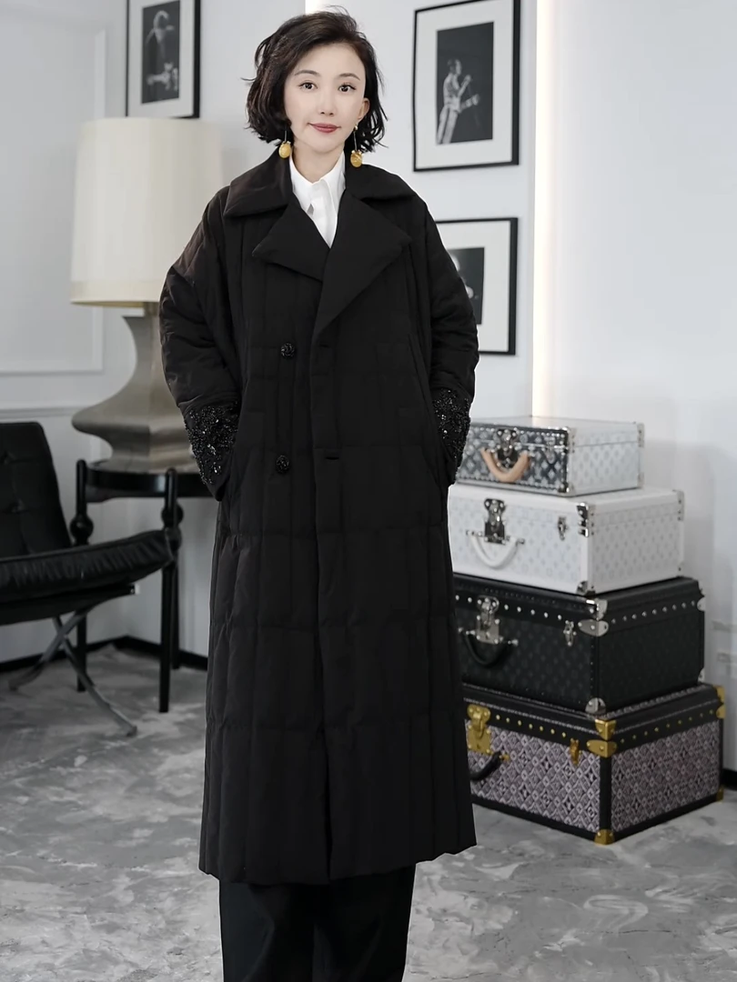 Betty Bairn【冬宜雪-鹅绒】冬季翻领长款鹅绒服24B-BW7175