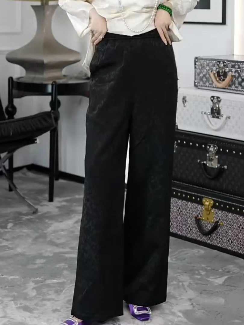 Betty Bairn【棉裤 · 山屿】高端定制松紧腰阔腿休闲裤24B-BW7262