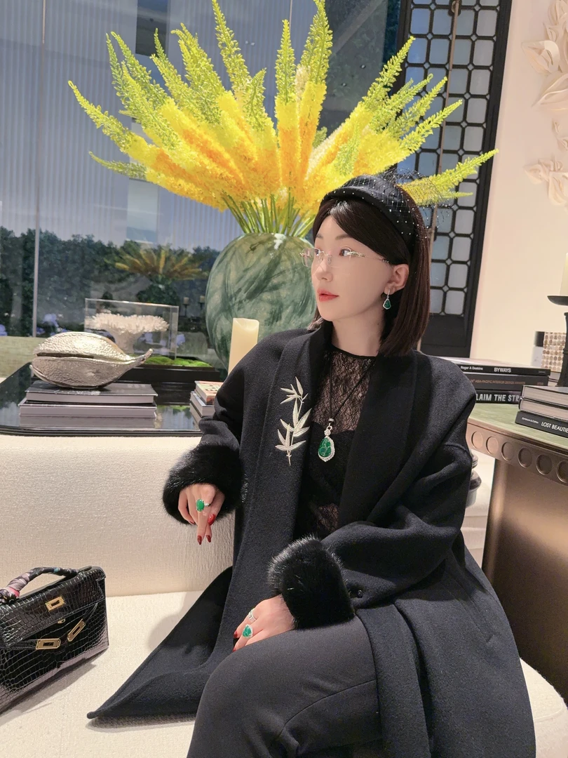 Betty Bairn【墨韵竹影】高定系列毛呢外套24B-BW6692