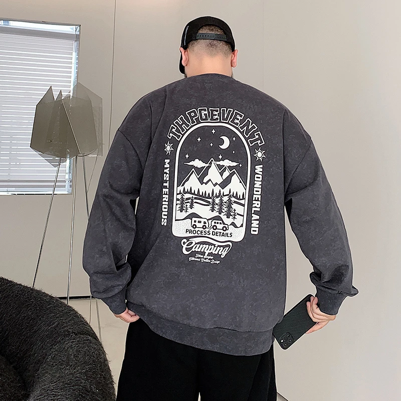 THEPANG大码男装秋季圆领重磅卫衣宽松大码胖子加肥加大