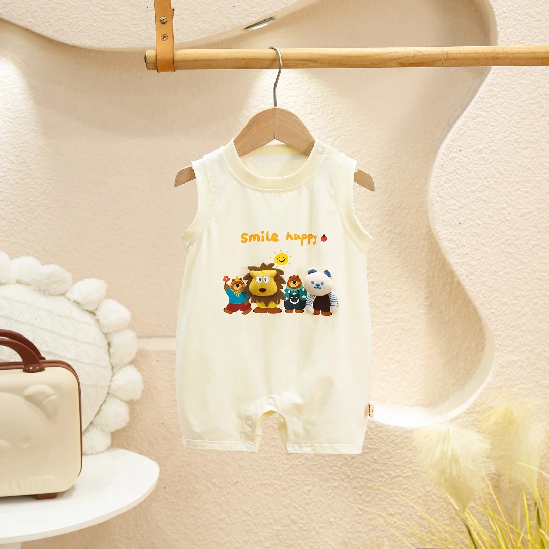 【四只小熊】夏季薄款呆萌玩偶男女宝宝婴幼儿爬服连体哈衣