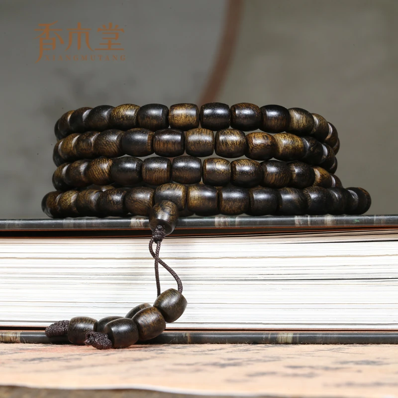 【玉化留疤】越南芽庄白奇楠沉水级沉香手串7mm108多圈桶珠保真珍藏