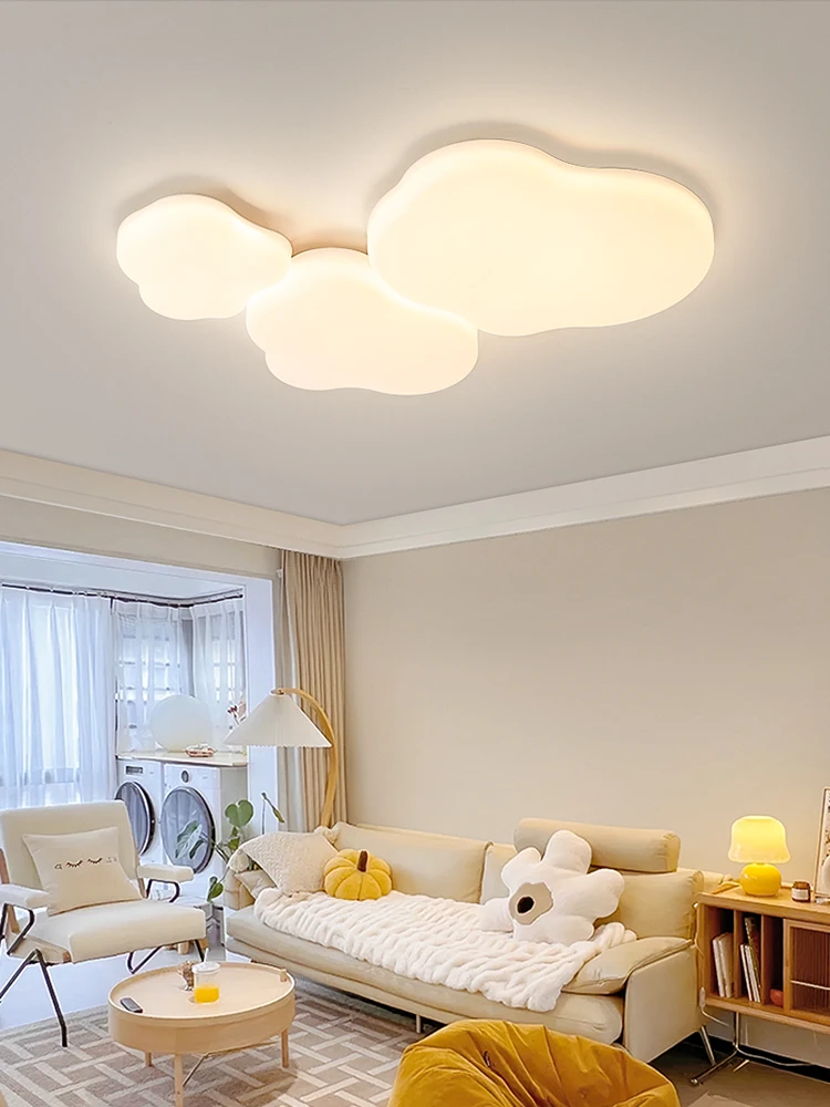 全屋奶油风灯具套餐组合现代简约2023流行新款云朵吸顶灯客厅主灯