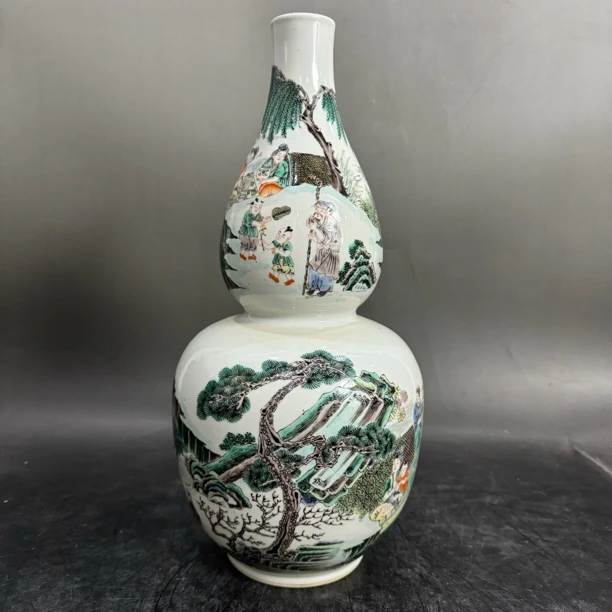 2-822 五彩渔家乐葫芦瓶