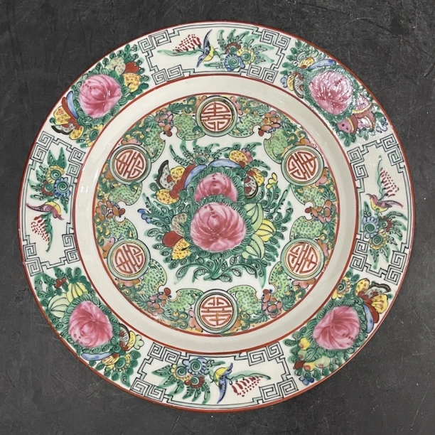 96 广彩花鸟富贵赏盘