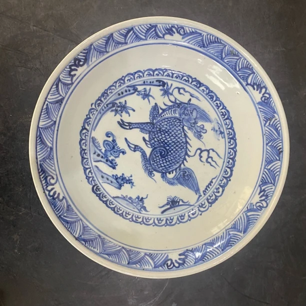2221 青花麒麟赏盘