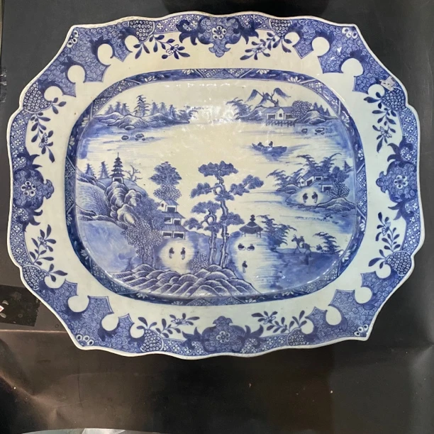 3245 青花山水意境大赏盘