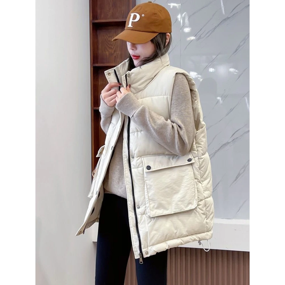 棉服马甲女2025秋冬季新款韩版高级感洋气大码加厚宽松马夹外套潮