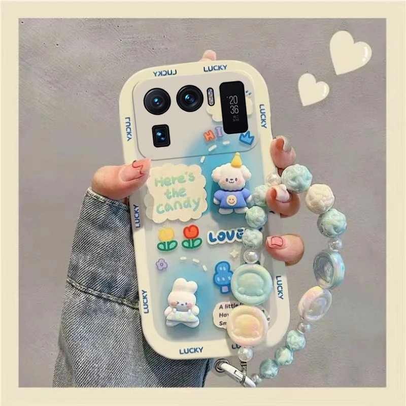 适用于小米11Ultra手机壳新款兔子网红个性手环卡通小狗潮流软壳