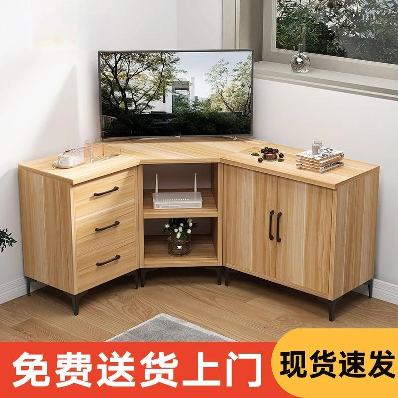 家用拐角转角电视柜用宽大转角储物柜L形墙角柜多功能三角柜定制