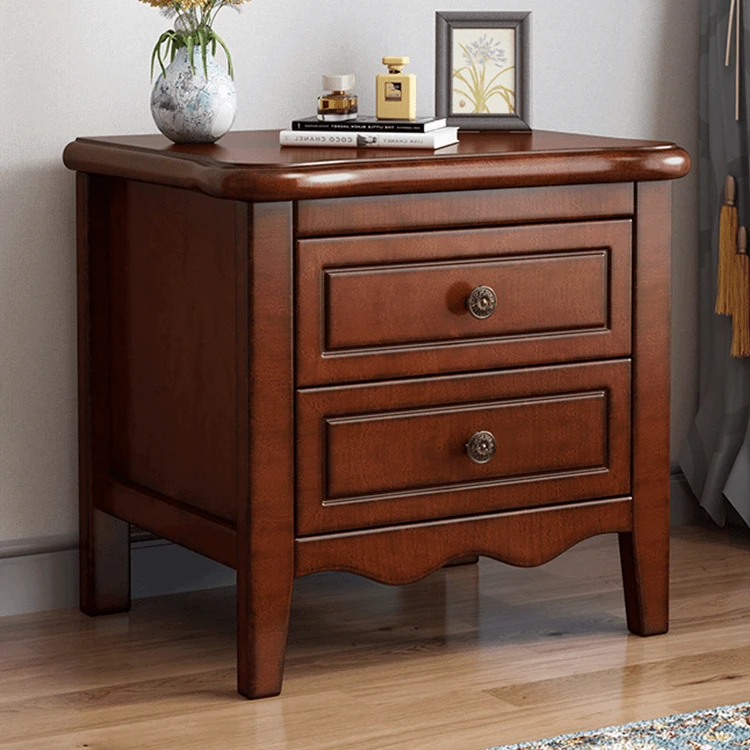 A10#桃花芯木实木床头柜卧室美式家用床头床边柜置物抽屉式客厅