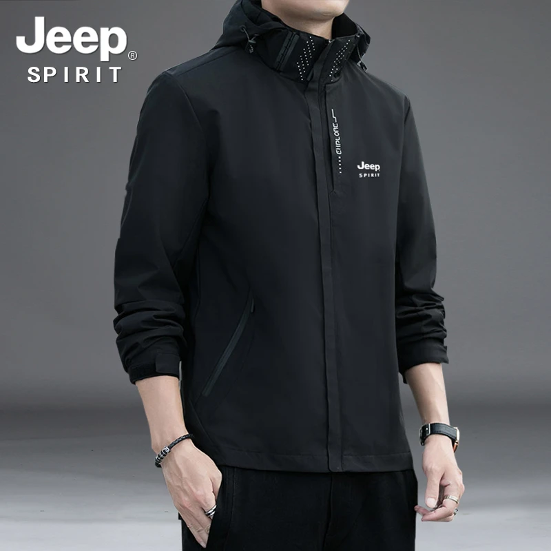 JEEP吉普户外冲锋衣男款2023新款防风防雨运动上衣男士夹克外套