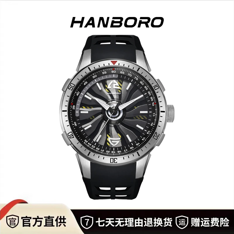 【恒远奢品】HANBORO衡宝罗风之子系列男士时来运转全自动机械手表