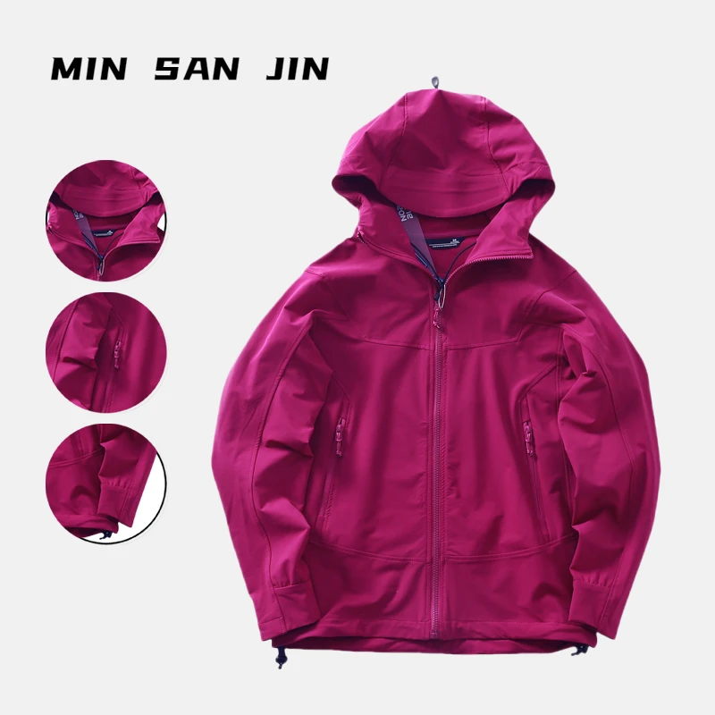 MIN SAN JIN户外运动软壳真冲男女同款防水冲锋衣CSSJ-FK23155