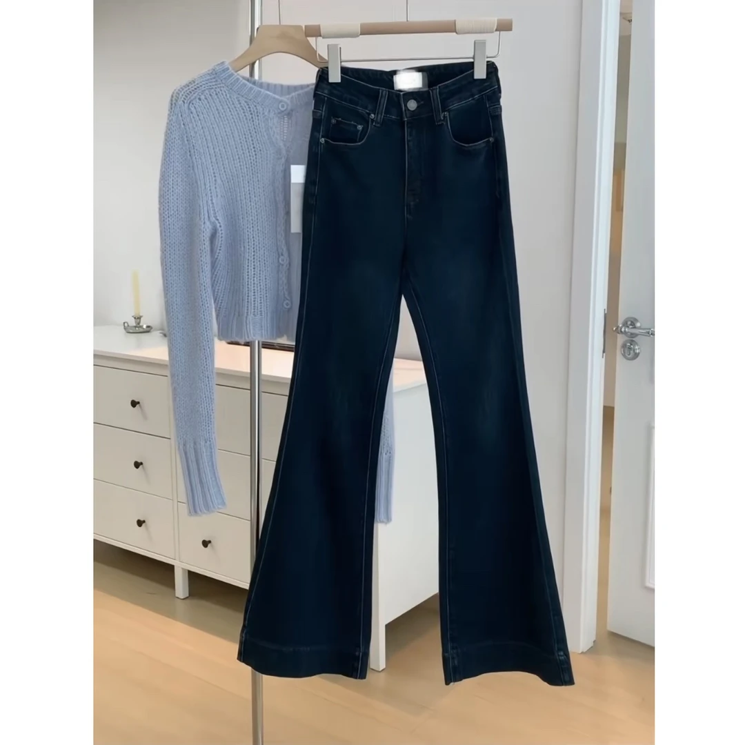 【直播间同款】高品质！韩系中腰修身不贴腿直筒显瘦微喇裤女长裤