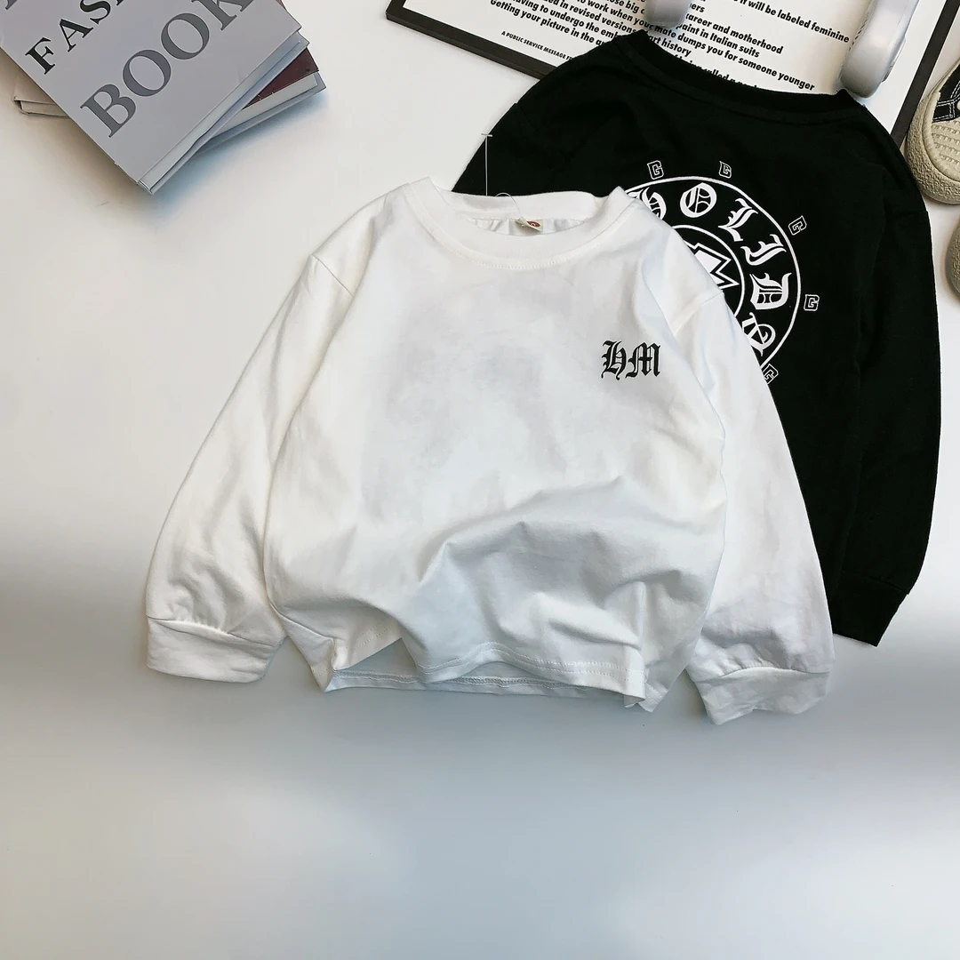 726-男童2024新款秋季纯棉休闲圆领长袖儿童打底衫中童装上衣