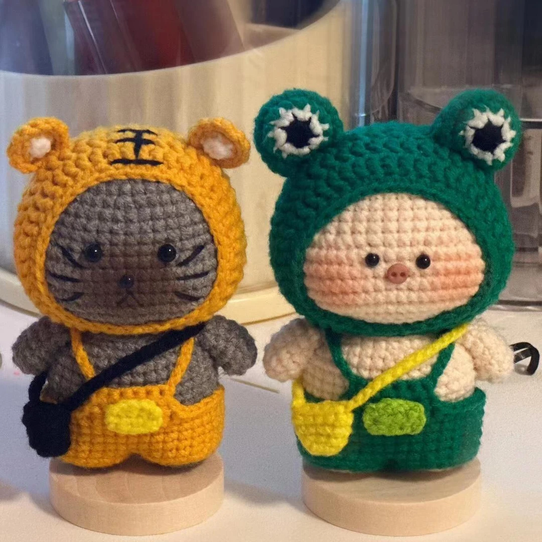 毛线钩织小动物玩偶diy自制材料包手工钩织手作摆件送闺蜜礼物