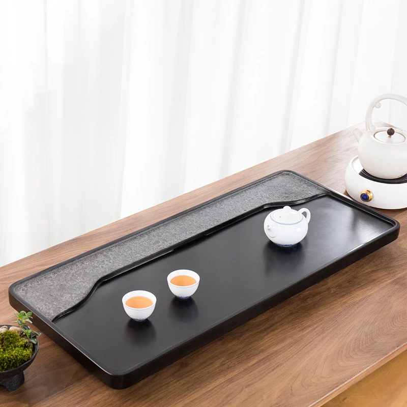 天然乌金石茶盘整块石头中式家用简约石材大小茶台功夫茶具茶托盘