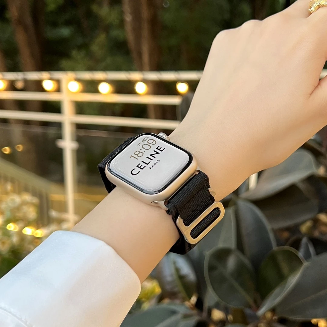 适用于applewatchS109高山回环尼龙表带S8ultra苹果S7户外45/49mm
