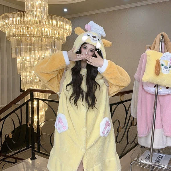 【CC夫妇】2024新款卡通厨师狗饼饼可爱风加绒加厚睡衣家居服