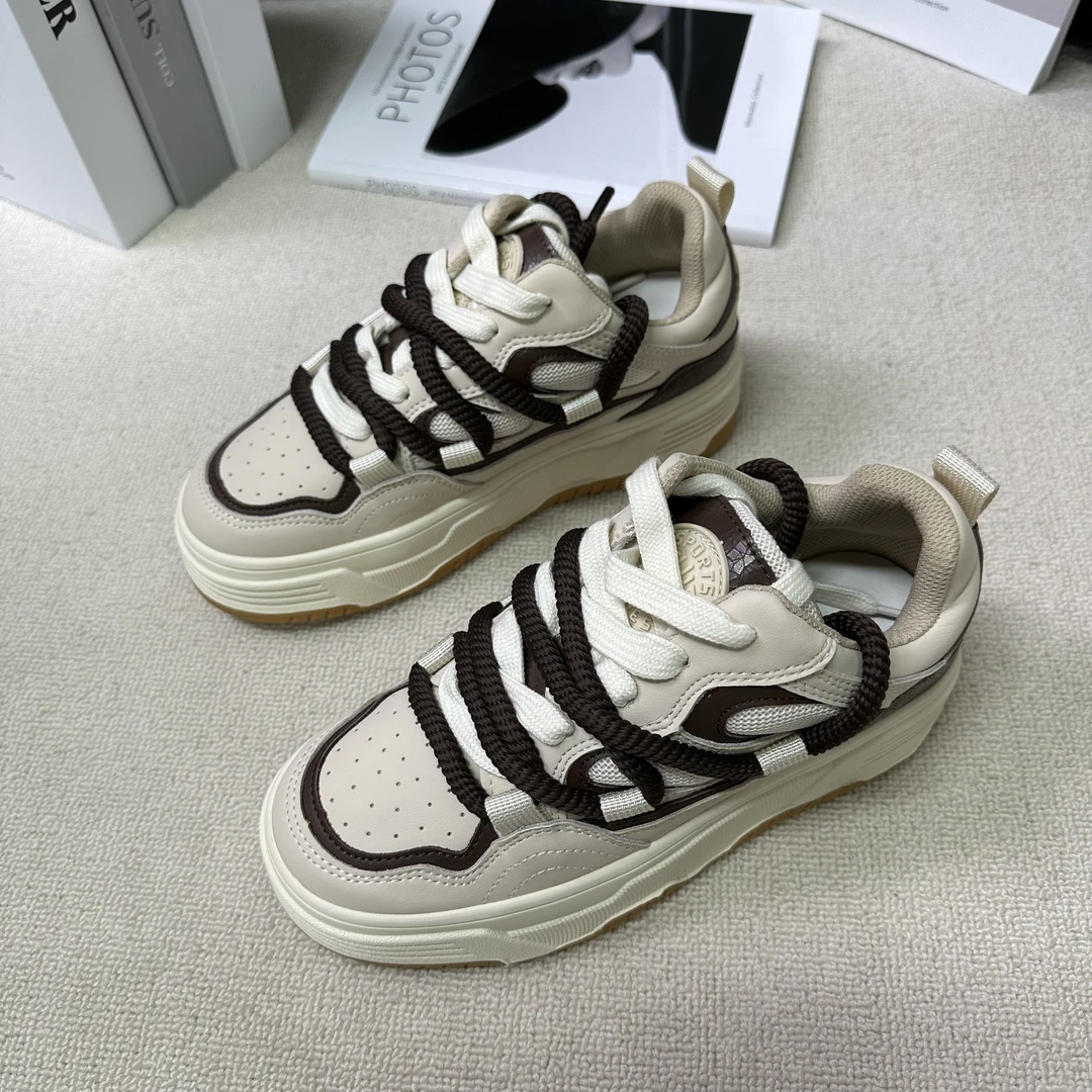 冬季新品大头面包鞋百搭休闲厚底增高松糕女鞋  1055 高版
