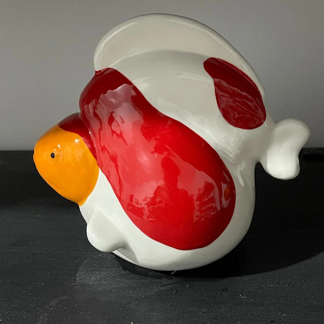 锦鲤兰寿陶瓷摆件景德镇匠造高温釉下彩金鱼模型鱼缸造景茶宠装饰