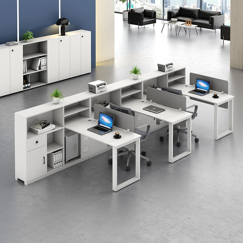 简约现代时尚职员办公桌椅组合办公室员工财务电脑桌卡座工位定制