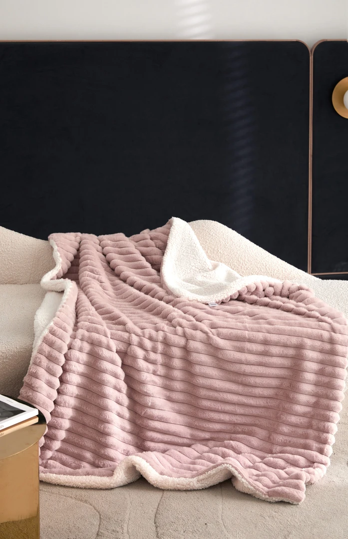 【原单出口】新品上新 托斯塔纳披肩毯绗缝羊羔绒毯空调-毛毯