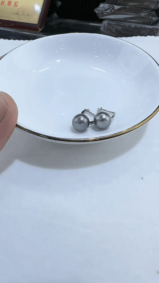 【闪购商品】海水珍珠耳饰未镶嵌海水大溪地耳饰9-10mm