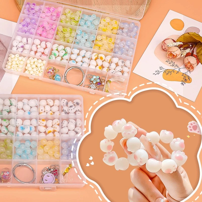 猫爪菩提手串儿童手链手工串珠diy材料包穿盘珠子训练专注力玩具