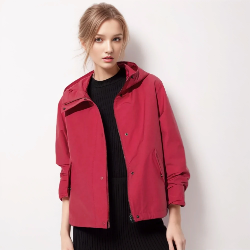 女装休闲连帽外套时尚夹克2024春季新款宽松上衣U家同款E465467