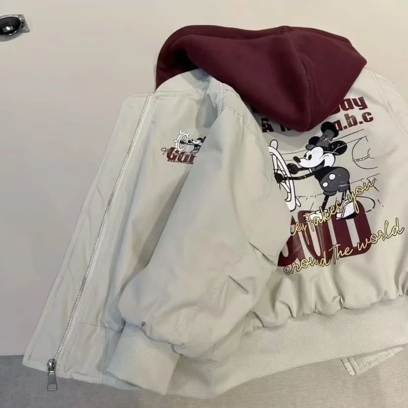 【韩版米奇夹棉】儿童外套秋冬款新款男童夹棉加厚潮时髦洋气棒球服