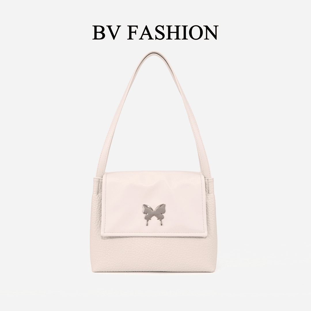 BV FASHION时尚休闲百搭女士蝴蝶单肩托特包BQ24032891奶白色