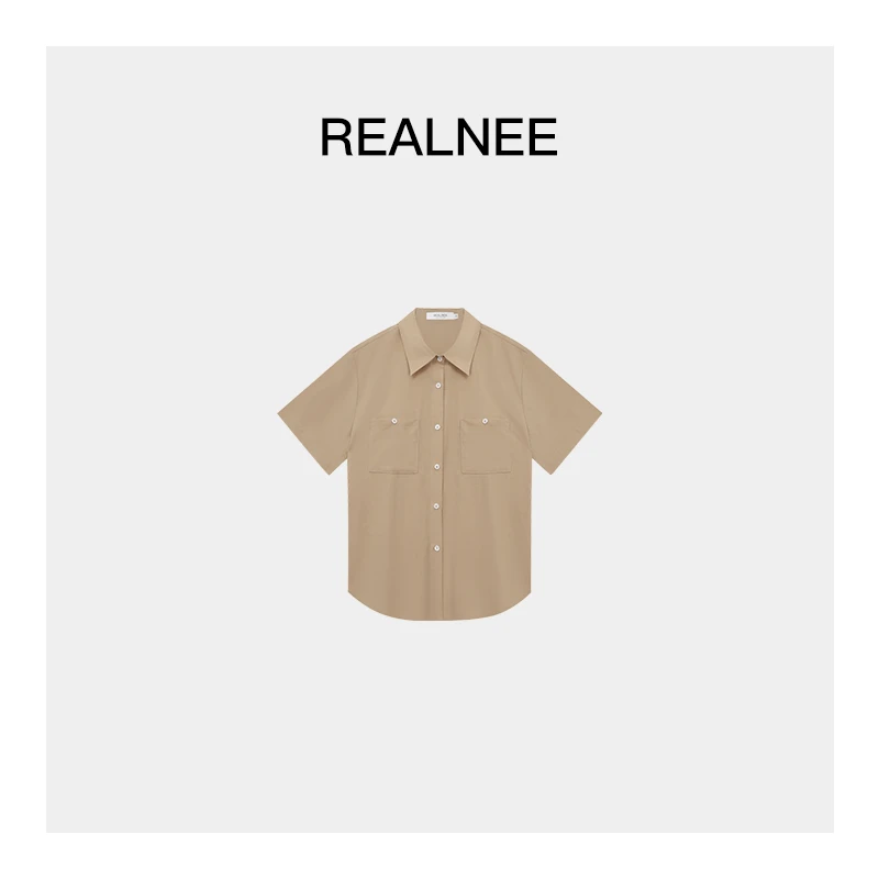 REALNEE【南法木屋】‘天丝+亚麻’极简衬衫复古纯色腔调穿搭04102
