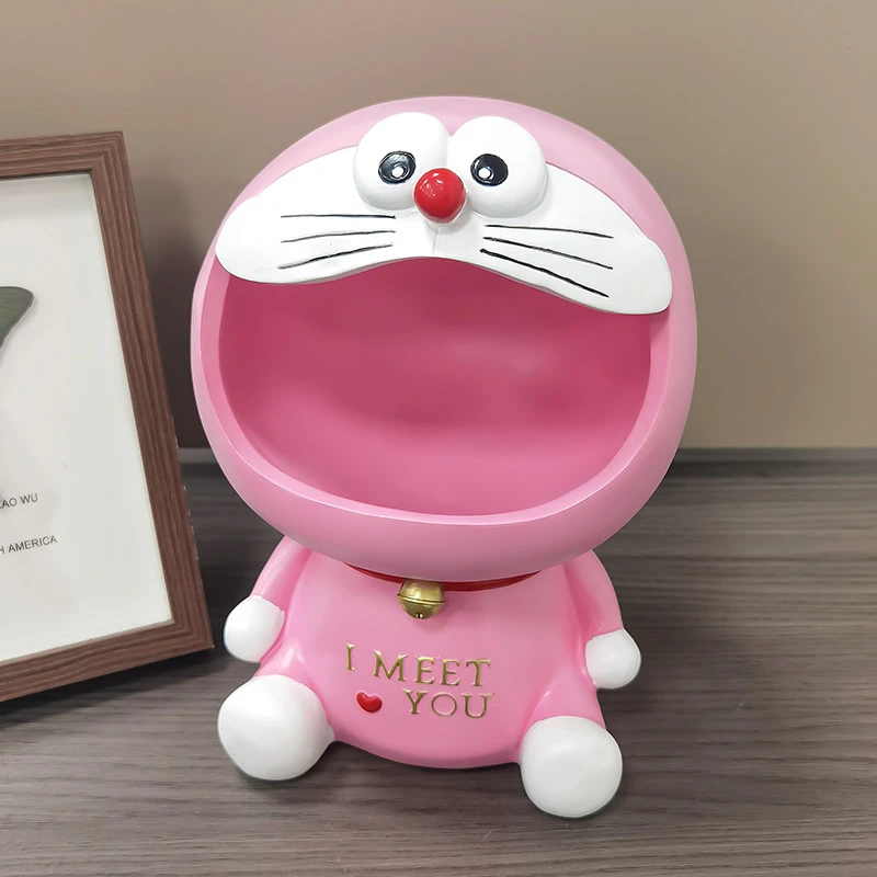 女孩创意卡通粉色机器猫入户玄关钥匙收纳摆件装饰品机器猫1626