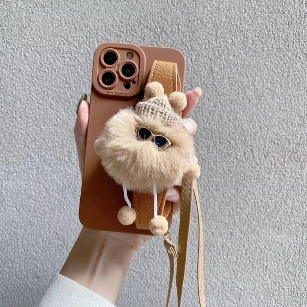 立体煤球公仔腕带适用苹果vivo华为oppo小米iPhone15/14/13手机壳