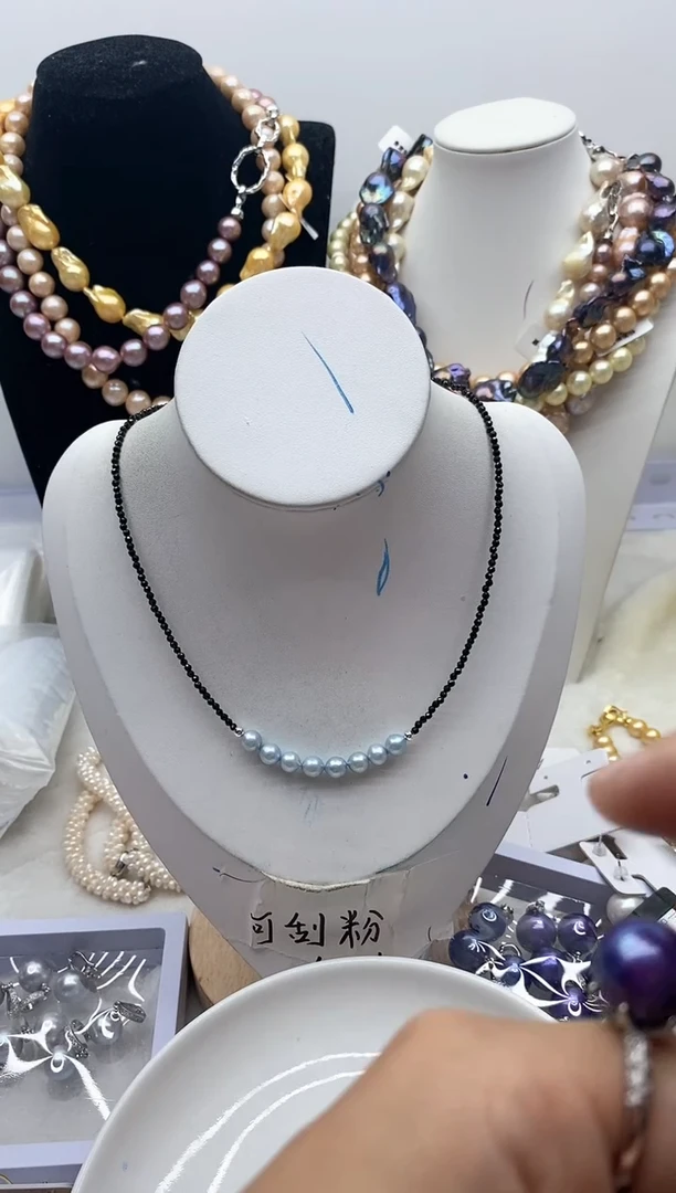 【闪购商品】淡水珍珠颈饰钛钢38