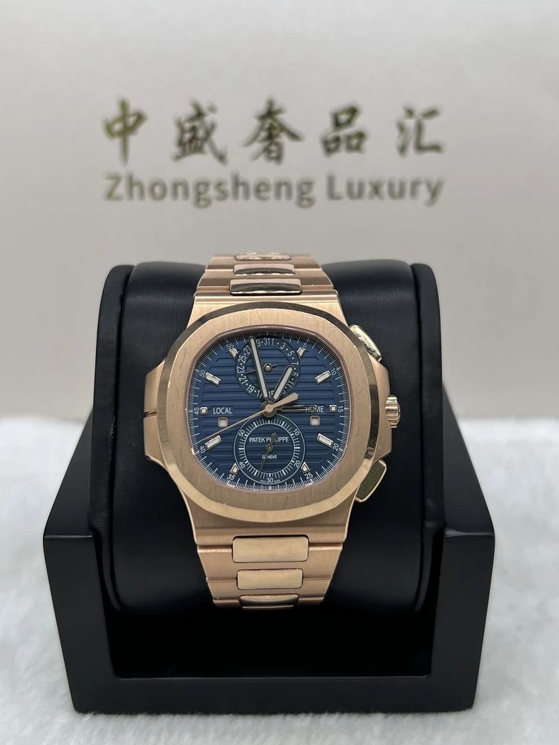 95新 Patek Philippe/百达翡丽 23年5990R全金蓝鹦鹉螺男士名表