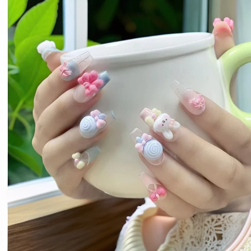 【选择编码110-200】X退X换纯手工穿戴美甲可爱迷你时尚卡通工具包