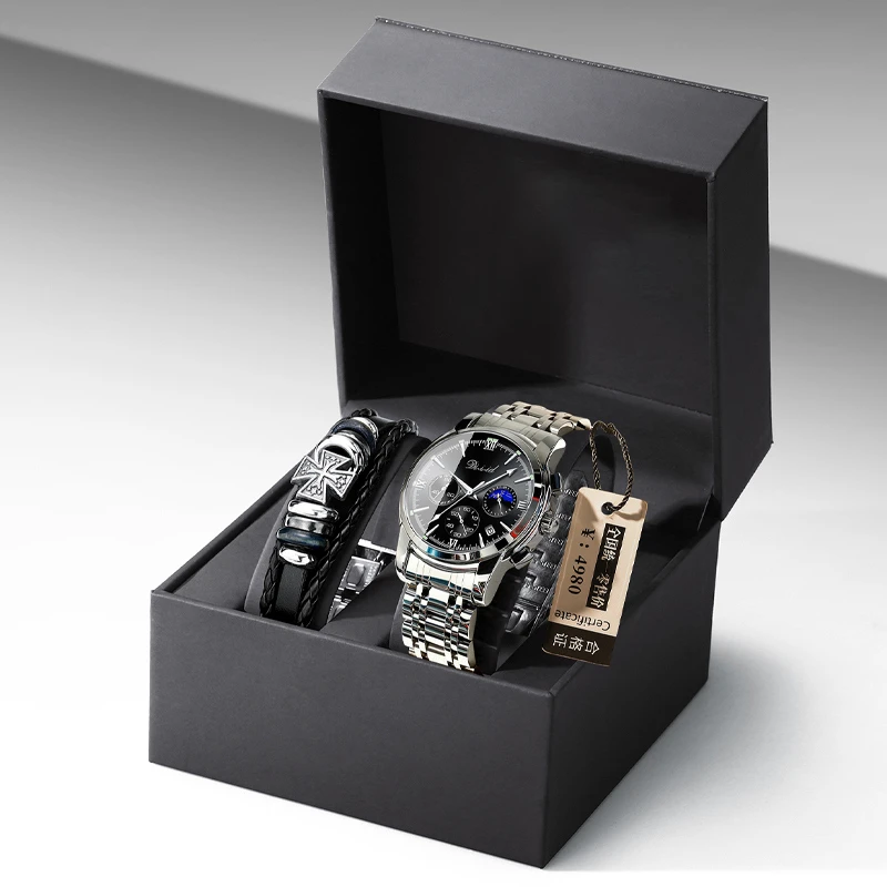 DiZIZiD/帝兹正品牌多功能石英男士手表夜光防水日月星辰时尚腕表