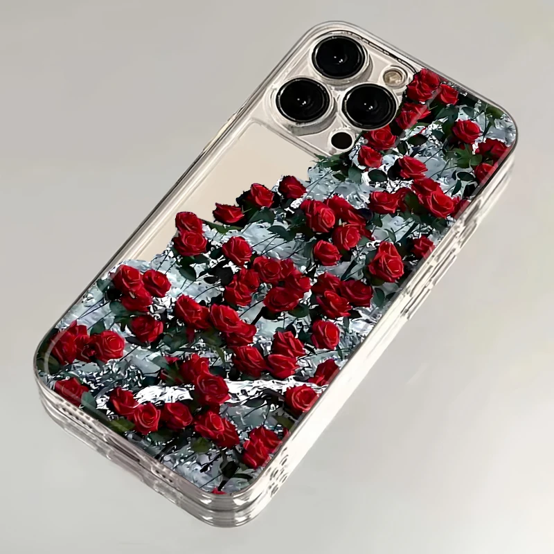 冰川玫瑰iPhone15ProMax女款苹果14/13/12手机壳xs/xr个性7/8P软