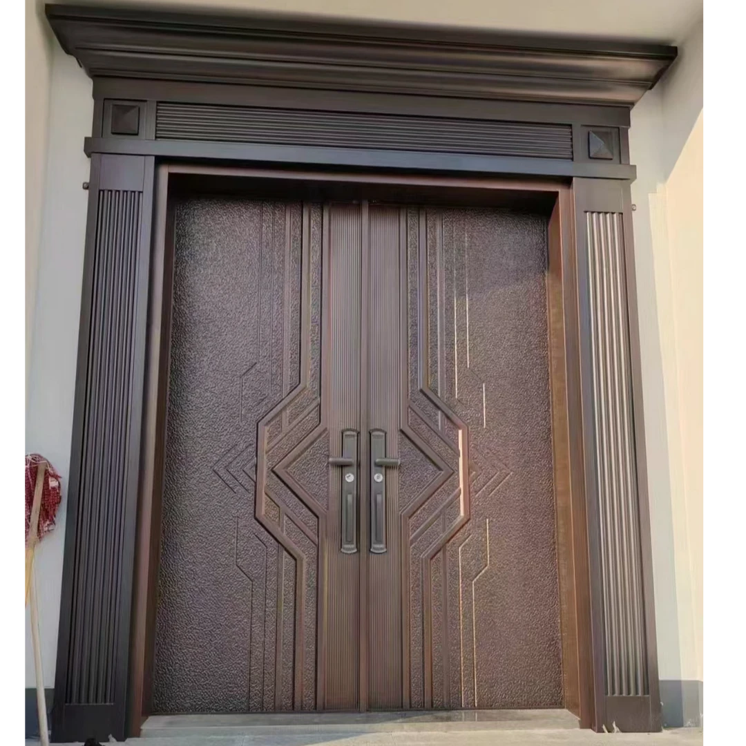 锌合金仿铸铝别墅大门农村自建房入户门工厂定制