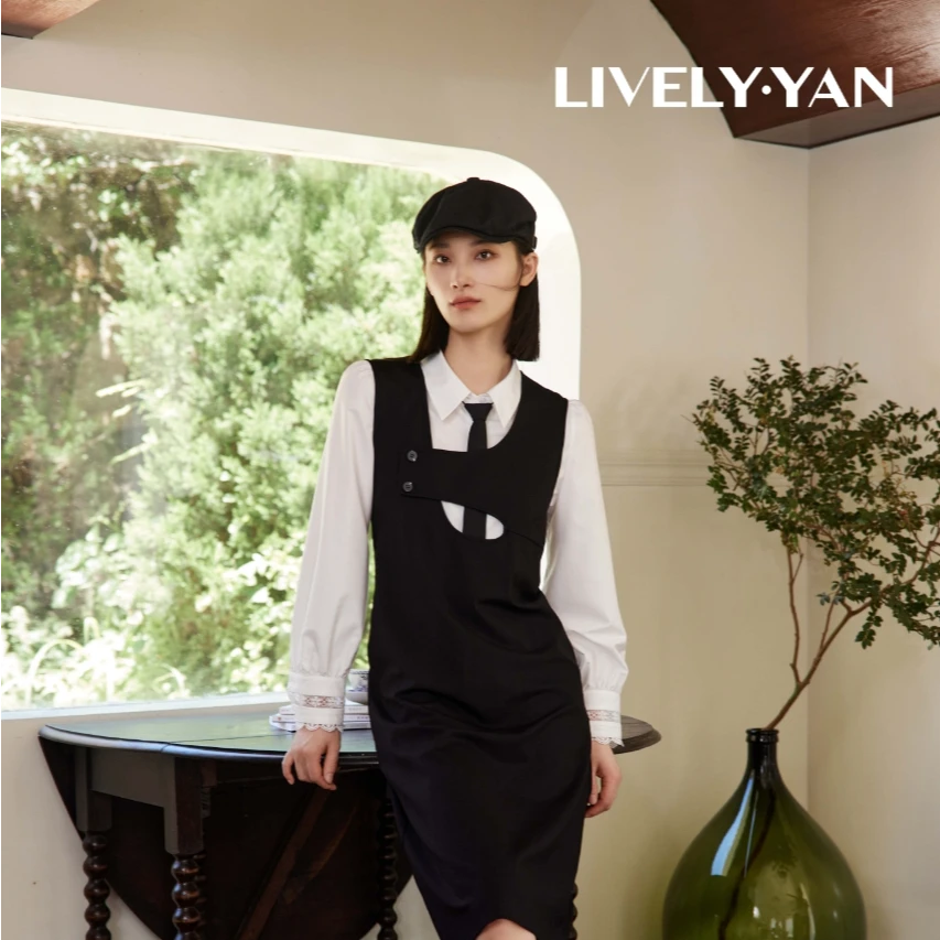 俪妍【LIVELY·YAN】24秋季新款连衣裙50050显瘦背心式直身小众廓形