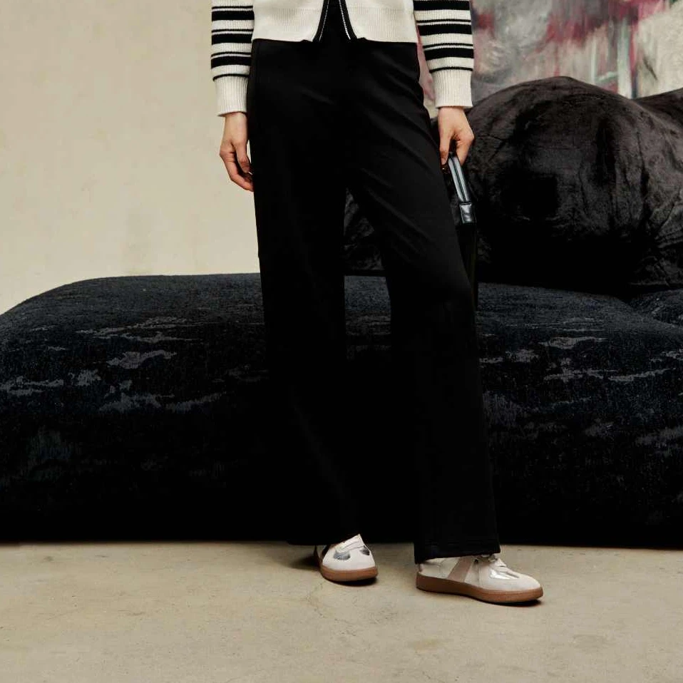 俪妍【LIVELY·YAN】秋冬新款百搭休闲裤17900咖色17910拼接高腰