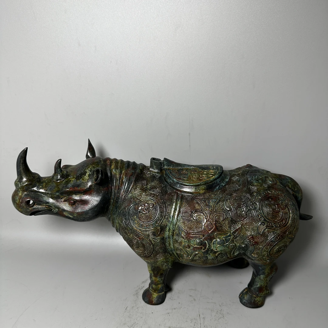 仿西周青铜器精品牛尊酒器铜高20厘米长36厘米宽11厘米重5斤左右